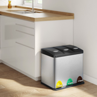 Coș de reciclare SORT 24L (3x8L), oțel