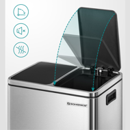 Coș pentru separarea deșeurilor SORT 30l (2×15l), argintiu/negru