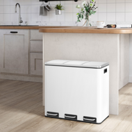 Coș de reciclare SORT 54L (3x18L) + saci de gunoi, alb