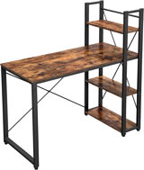 Masa de birou cu rafturi, 120 cm, stil industrial, negru-maro