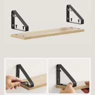 Polițe de perete cu console ABBY, 3 bucăți, 30/35/40x12cm, maro deschis