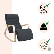 Scaun balansoar SWING, capacitate max. 150kg, 67x115x91cm, antracit