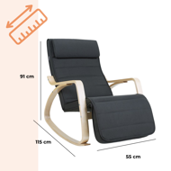 Scaun balansoar SWING, capacitate max. 150kg, 67x115x91cm, antracit