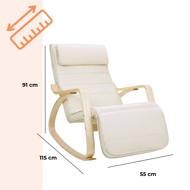 Scaun balansoar SWING, capacitate max. 150kg, 67x115x91cm, bej
