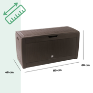 Cutie de depozitare RATO, 310L, 119x48x60cm, maro