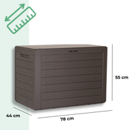 Cutie de depozitare WOODEBOX, 190L, 78x44x55cm, maro închis