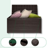 Cutie de depozitare WOODEBOX, 280L, 120x46x57cm, maro închis  