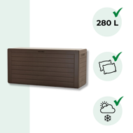 Cutie de depozitare WOODEBOX, 280L, 120x46x57cm, maro închis  