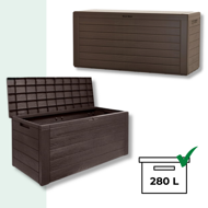 Cutie de depozitare WOODEBOX, 280L, 120x46x57cm, maro închis  