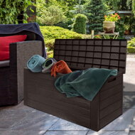 Cutie de depozitare WOODEBOX, 280L, 120x46x57cm, maro închis  