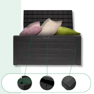 Cutie de depozitare WOODEBOX, 280L, 120x46x57cm, antracit  