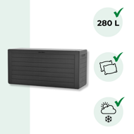 Cutie de depozitare WOODEBOX, 280L, 120x46x57cm, antracit  