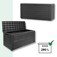 Cutie de depozitare WOODEBOX, 280L, 120x46x57cm, antracit  