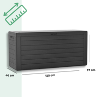 Cutie de depozitare WOODEBOX, 280L, 120x46x57cm, antracit  