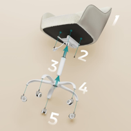 Scaun de birou SABINA, max. 110 kg, alb/bej