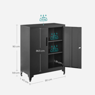 Dulap metalic multifuncțional RAVEN, 40x80x90 cm, negru