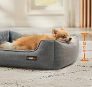 Cușcă/pat pentru câine, 70x55x21 cm, gri deschis
