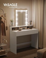 Masă de toaletă Vanesa albă cu iluminare 145x100x40cm