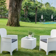 Set de grădină TREE, 3 piese, albă