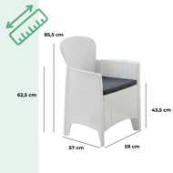 Set de grădină TREE, 3 piese, albă