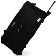 Marele sac de călătorie cu funcție de troler de 85 de litri, culoare neagră - cu lacăt cu cheie