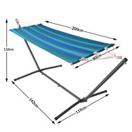 Hamaca cu suport metalic suspendată, mărimea 200 x 80 cm - albastră