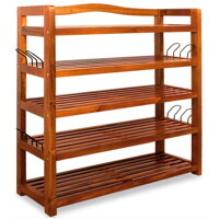 Raft pentru pantofi RUSTIC, 5 polițe, 75x26x82cm, maro natural