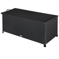 Ladă de depozitare din poliratan RICCO, 122x56x61cm, negru