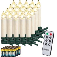 Lumânări pentru pomul de Crăciun CANDLE, 20 buc., 10,5cm, alb cald