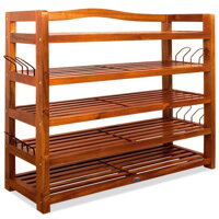 Raft pentru pantofi RUSTIC, 5 polițe, 85x26x82cm, maro natural