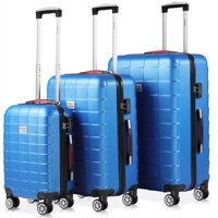 Setul de trolere cu carcasă rigidă, din ABS, albastru, 40l, 80l, 105l