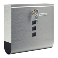 Cutie poștală cu tub pentru ziare POST, 30,5x10x33,5cm, argintiu