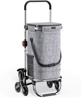 Geantă de cumpărături pe roți pentru scări COMFORT, 50L, gri