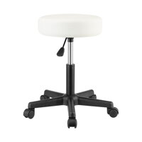Taburet pe roți BONY, Ø35cm, alb