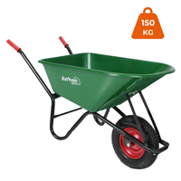 Roabă GREG cu cuvă din plastic, capacitate max. 100l/150kg, verde/negru