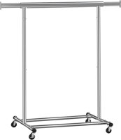 Suport pentru haine INEZ cu roți, max.90kg, 83,5x45x160cm, argintiu