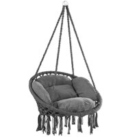 Scaun suspendat BOHO cu perne, Ø61cm, antracit  
