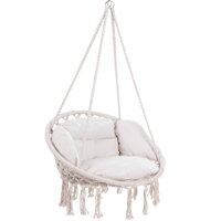 Scaun suspendat BOHO cu perne, Ø61cm, bej  