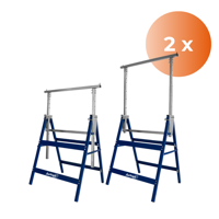 Capre telescopice de schelă max. 200 kg DANNY, 2 buc., 60 x 56 x 81-130cm, argintiu/albastru