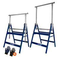 Capre telescopice de schelă DANNY, set 2 bucăți, max. 200 kg, 60 x 56 x 81-130cm, argintiu/albastru