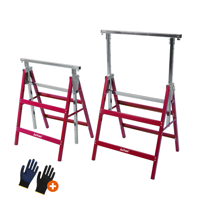 Capre telescopice de schelă DANNY, set 2 bucăți, max. 200 kg, 60 x 56 x 81-130cm, argintiu/roșu