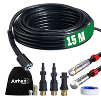 Set de curățare țevi Premium, 15 m, negru