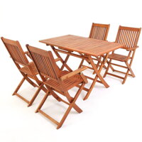 Set de mobilier SYDNEY, 5 piese, lemn natural