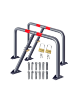Set de bariere de parcare rabatabile ANTONIA, 2 buc, 800x470x440 mm, gri