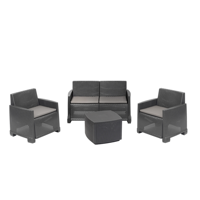 Set de grădină COMO, 4 piese, culoare antracit