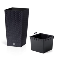 Ghiveci RATO SQUARE cu inserție 26,5x26,5x50 cm, antracit