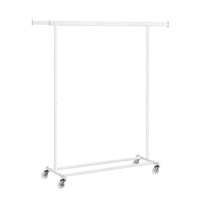 Suport pentru haine INEZ cu roți, max.90kg, 83,5x45x160cm, alb