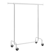 Umeraș pentru haine IRENE pe roți, max.130kg, 150x45x160cm, argintiu