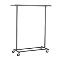 Suport pentru haine INEZ cu roți, max.90kg, 83,5x45x160cm, negru