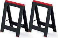 Suport, capră de construcții TITAN, set 2 bucăți, 58x5x79 cm, negru/roșu